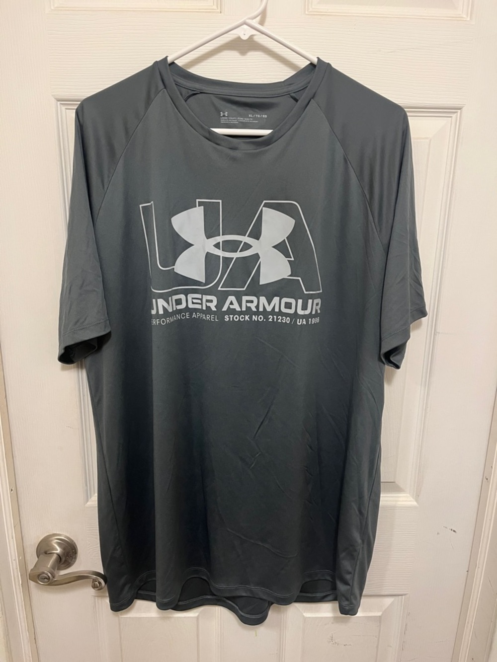Under Armour Men's Dark Gray Short-Sleeve Logo Performance Tee XL
